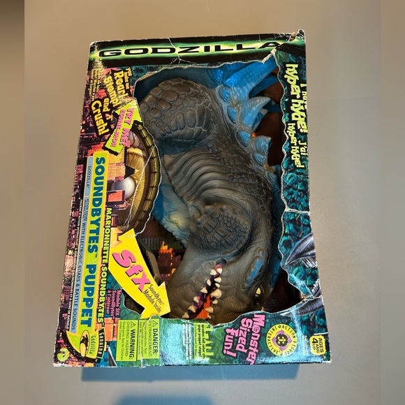 GODZILLA HAND PUPPET SOUNDBYTES Vintage Toy 1998 Figure Japan - Picture 11 of 14